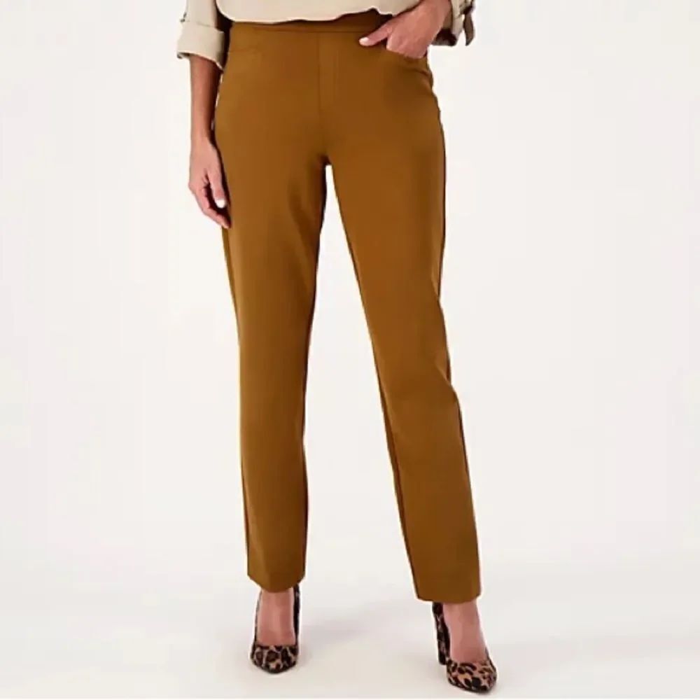 Susan Graver Smart Ponte Knit Slim Leg Pants